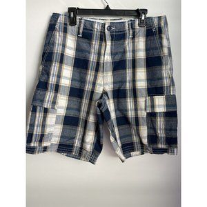 GAP Rugged Shorts Plaid Cotton Cargo Bermuda Men’s Size 33